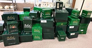 Large Group of Belleek, in boxes, approximately 60 pieces to include cups, saucers, plates, vases, etc. Provenance: Collections of Norma Reilly, New J
