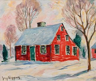 Guy Carleton Wiggins (1883- 1962), snowscape, oil on canvas, signed lower left Guy Wiggins, 25" x 30". Provenance: Estate of Florence Yannios, Cheshir