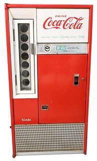 Vintage Coca Cola Ten Cent Machine by Vendo, original paint, model H630, height 53 inches, top 22" x 27 1/2".
