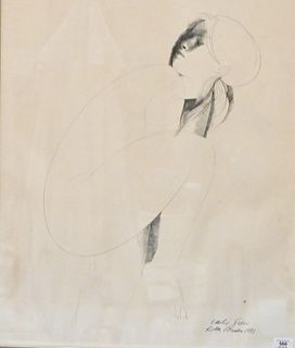 Two Piece Lot, to include Emilio Greco (1913-1995), Nude Girl, lithograph, signed lower right Emilio Greco Roma 1973, along with large poster, pen on 