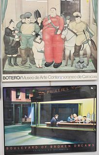 Four Piece Framed Lot, to include Botero Museo de Arte Contemporaneo de Caracas Exhibition poster; Boulevard of Broken Dreams after Helnwein poster; a