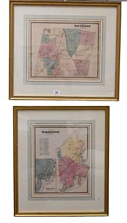 Six Atlas of New York and Vicinity Hand Colored Engraved Map, including Patterson, Mamaroneck, Bedford, Lewisboro, Tremont, and Cortlandt, sight size 