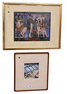 Five Piece Framed Lot, to include two Elizabeth _____ lithographs, to include "Port of Call" along with "Gondanjo Flats", both signed and titled botto