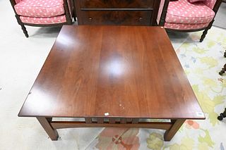 Ethan Allen Cherry Coffee Table, height 17 1/2 inches, top 37 1/2" x 37 1/2".