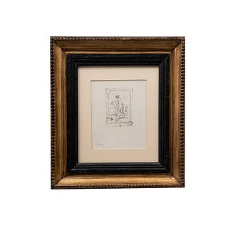 Pierre-Auguste Renoir. Femme au cep de Vigne, 2eme, variante (Mujer en viñedo, 2a variante. Grabado póstuno sin número de tiraje