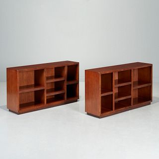 Thomas O'Brien, pair Art Deco style bookcases