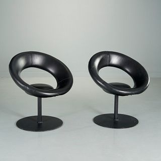 Ricardo Fasanello, pair Anel swivel lounge chairs