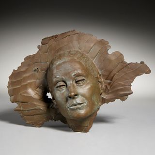 Robert Graham, bronze mask, Anjelica Huston