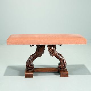 Jansen (attrib.), Venetian style carved wood bench