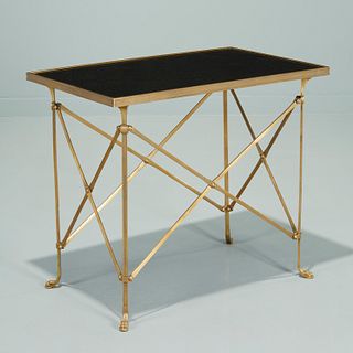 Maison Bagues style bronze and black stone table