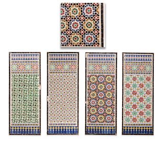 (4) large Moroccan Zellige mosaic tile panels