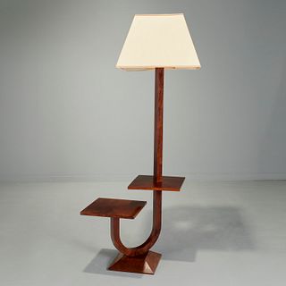 Charles Dudouyt, rosewood tiered floor lamp