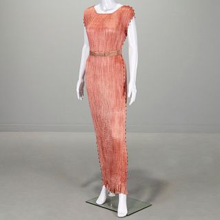 Mariano Fortuny Rose silk Delphos evening gown