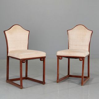 Josef Hoffmann, rare pair side chairs
