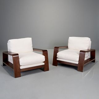 Royere (style), pair custom lounge chairs