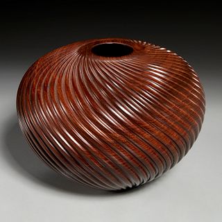 Willliam Hunter, turned Indian rosewood vase