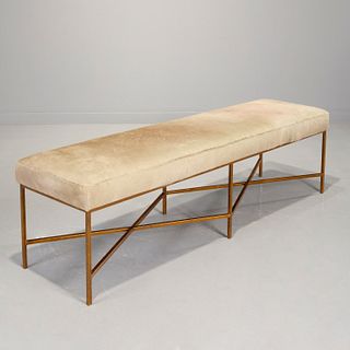 Large Contemporary Designer gilt iron bench