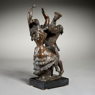 Nathaniel Kaz, bronze sculpture, 1945