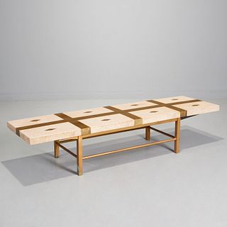 Harvey Probber, terrazzo and brass coffee table