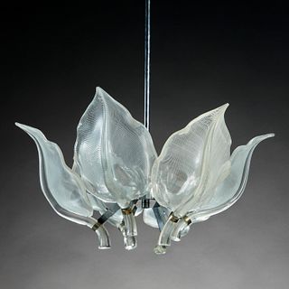 Franco Luce, chrome and Murano glass chandelier