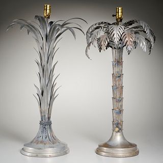 Harlequin pair Hans Kogl style metal palm lamps