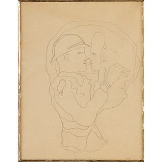 Jean Cocteau (attrib.), pencil drawing