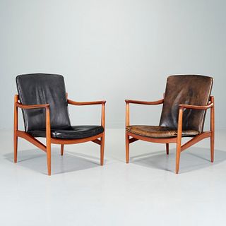 Jacob Kjaer, rare pair adjustable lounge chairs