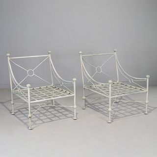 Pair Papperzini style patio lounge chairs