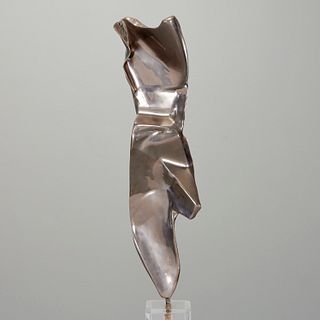 Modern School, polished steel abstract sculpture