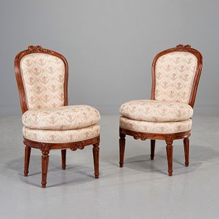 Pair De Angelis, NY antique slipper chairs
