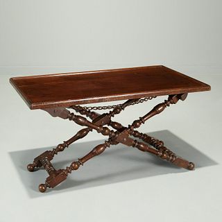 Antique Continental adjustable oak butlers table