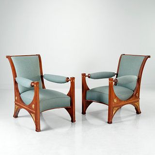 Baltic Empire ormolu mounted mahogany armchairs