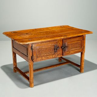 Continental Baroque carved oak table