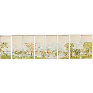 Zuber style hand-painted wallpaper mural