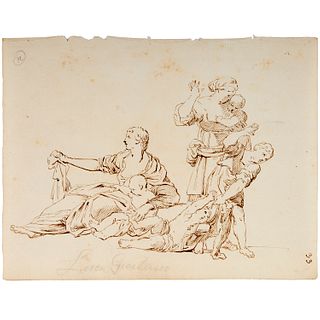 Luca Giordano (attrib.), ink on paper drawing