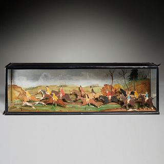 Antique English Hunt shadowbox diorama