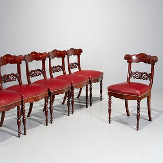 Set (6) Louis Philippe mahogany dining chairs