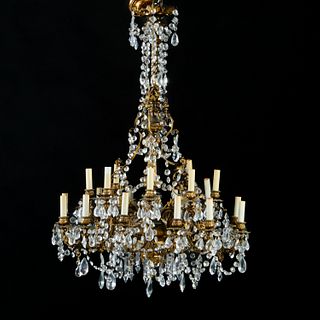Louis XVI style 20-light gilt bronze chandelier