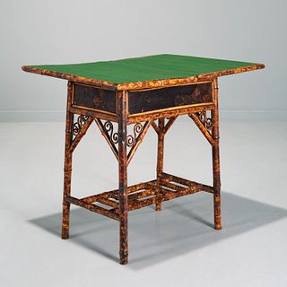 Aesthetic Movement Japanned bamboo games table