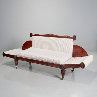 William IV mahogany double drop-arm sofa