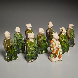 Group Chinese Tang style zodiac figures
