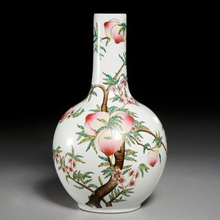 Chinese famille rose peaches vase