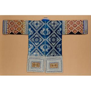 Antique Chinese child's embroidered batik robe
