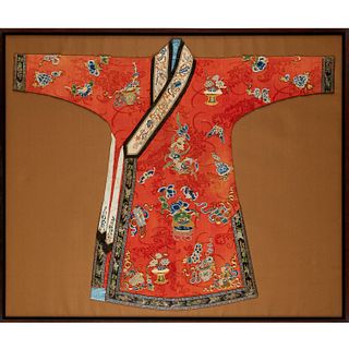Chinese silk child's embroidered robe