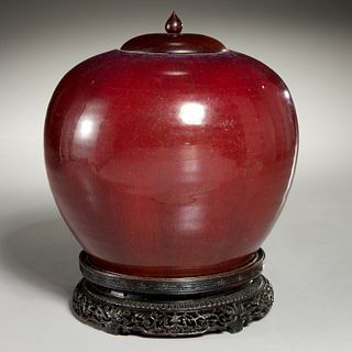 Chinese oxblood glazed porcelain jar