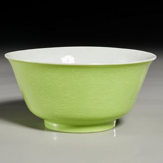 Chinese green-glazed incised 'Dragon' bowl