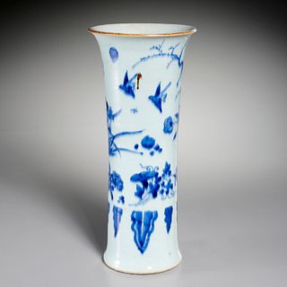Large Chinese blue and white beaker vase