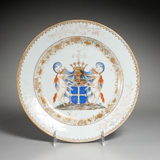 Large Chinese Export armorial charger