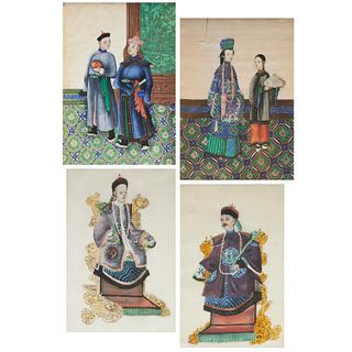 Chinese School, (4) gouache paintings