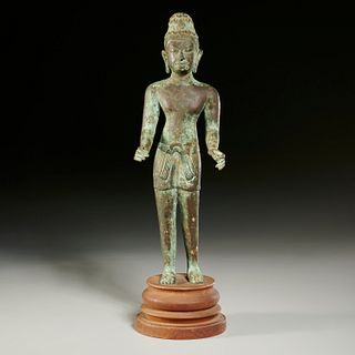 Khmer style bronze standing Avalokiteshvara